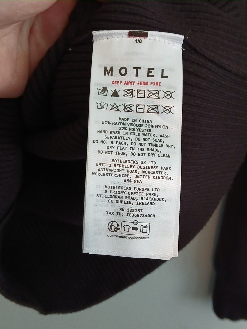 Motel Subra Long Sleeve Ribbed Hem Cardigan in Bitter Chocolate Size XS NWT - Picture 12 of 12